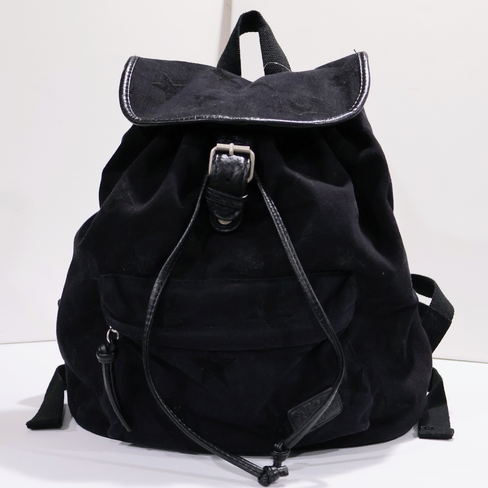 Aeropostale | Vintage Black Canvas Backpack With Star Pattern And Silver Accents